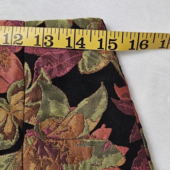 GREYLIN Tania jacquard mini skirt colorful floral design & side slit Medium - Picture 10 of 12